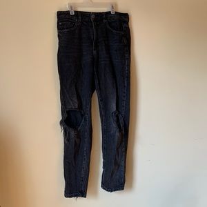 Black Relaxed Fit Mom Jeans